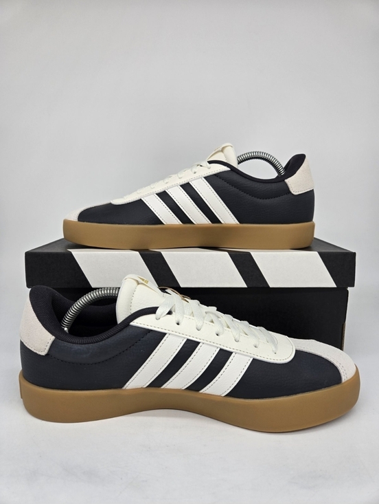 Adidas Men\'s VL Court 3.0 JR8638 Carbon Core White Gold Metallic Shoes Size 11 main image 5